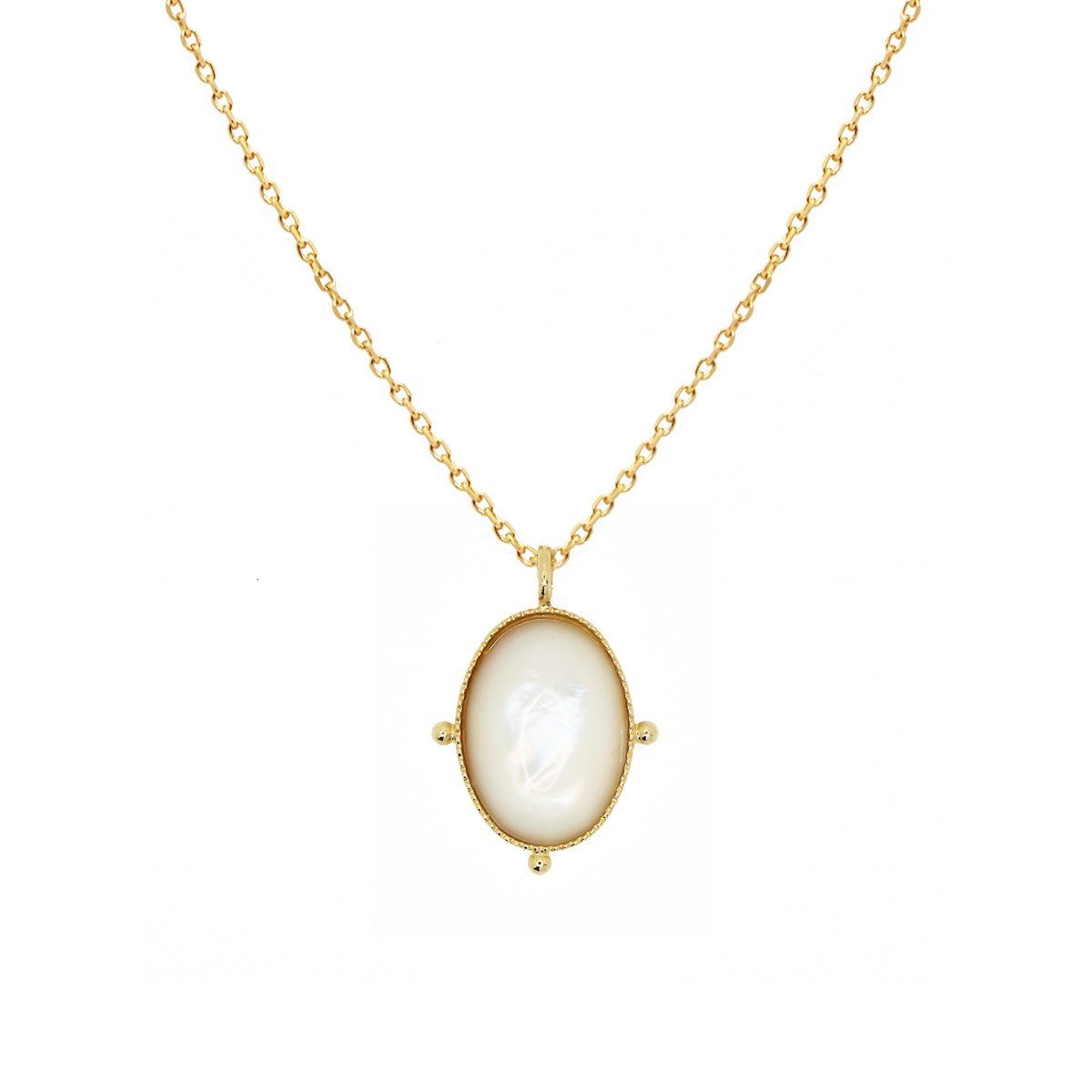 Collier pierre nacre doré à l'or fin 24k NEW CALYPSO
