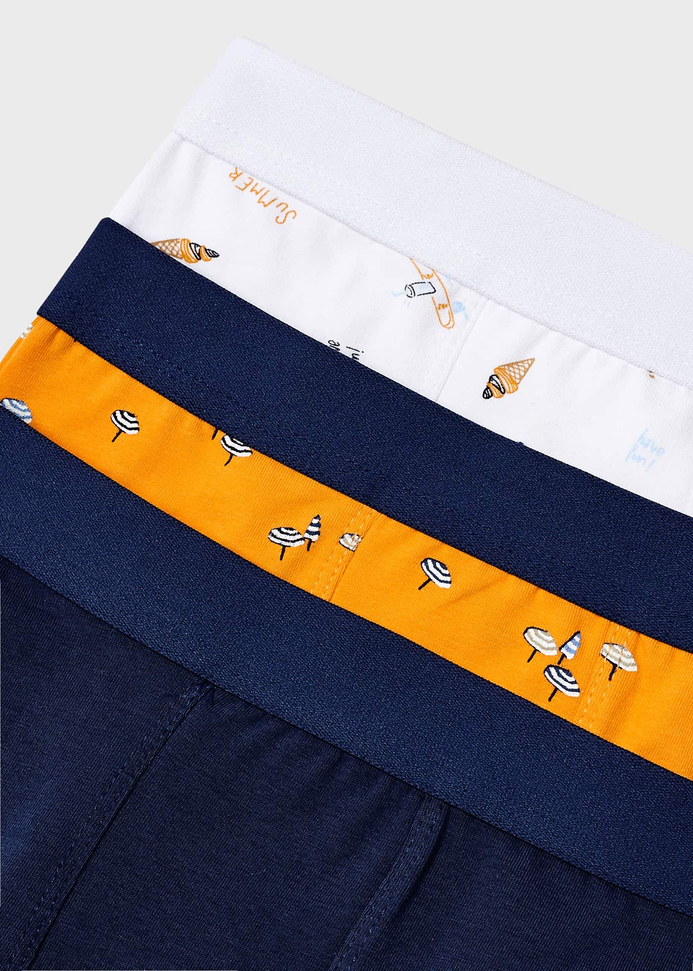 Pacote com 3 cuecas boxer estampadas de algodão para meninos