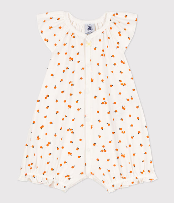 Combinaison courte oranges en coton bébé