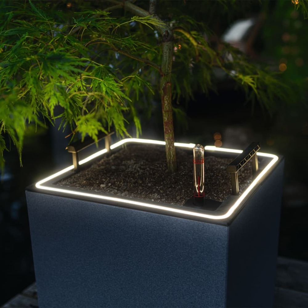 Jardinière canto stone 40 led low all-in-one 40x40 cm