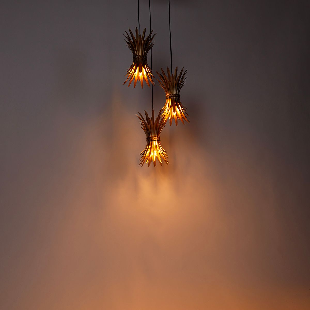 Art Deco hanglamp goud 3-lichts - Wesley