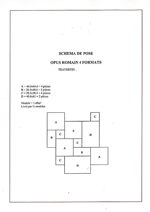 Carrelage sol et mur Casalinea 4 formats Opus Romain (vendu au carton)