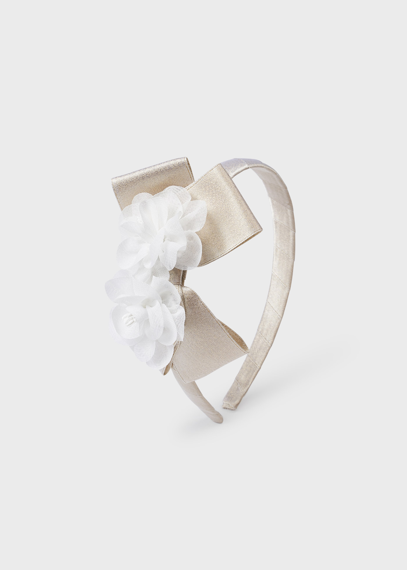 Tiara de cerimônia com aplique floral para meninas