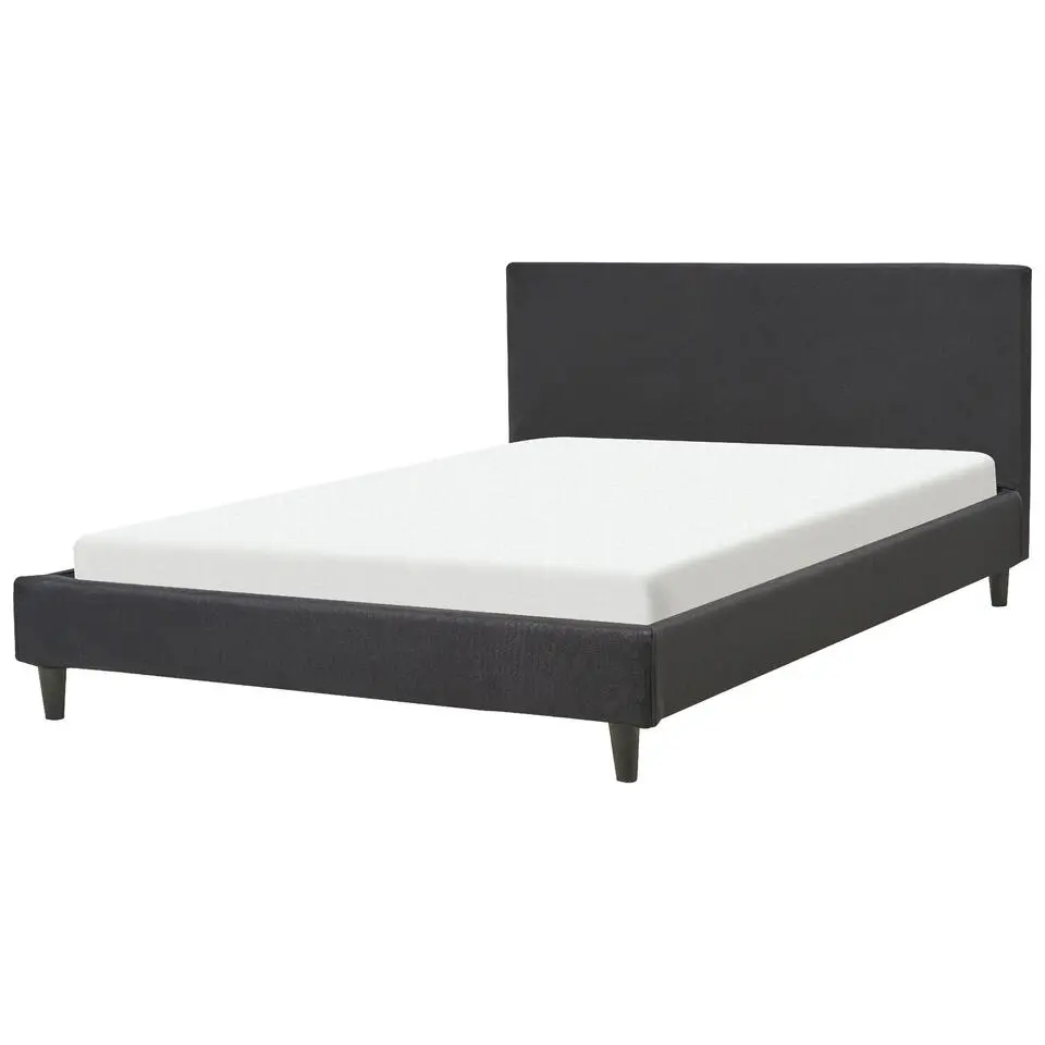 FITOU - Tweepersoonsbed - Zwart - 140 x 200 cm - Polyester