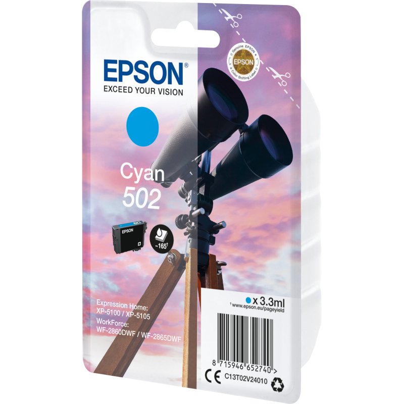 Epson Singlepack Cyan 502 Ink