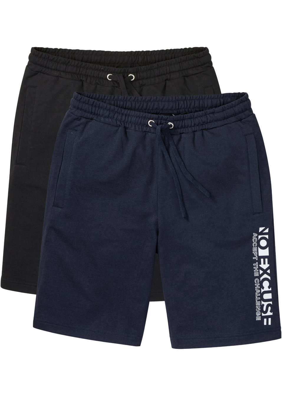 Lot de 2 shorts en sweat avec polyester recyclé
