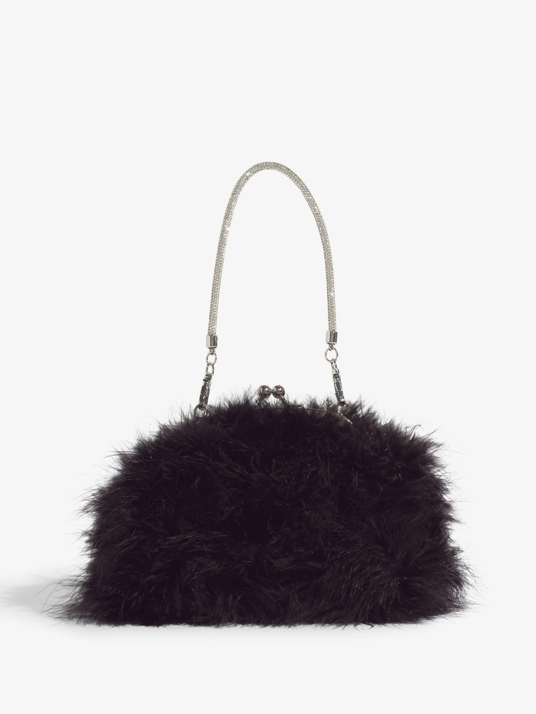 Zwart - Lipsy Feather Top Handle Clutch Bag