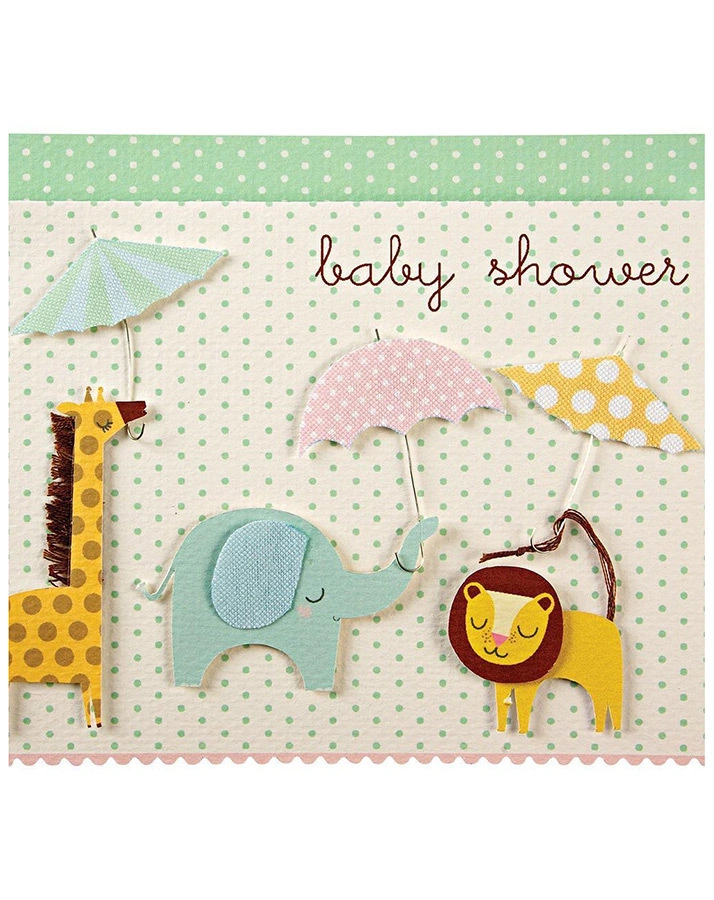 Geburtskarte BABY SHOWER JUNGLE in bunt