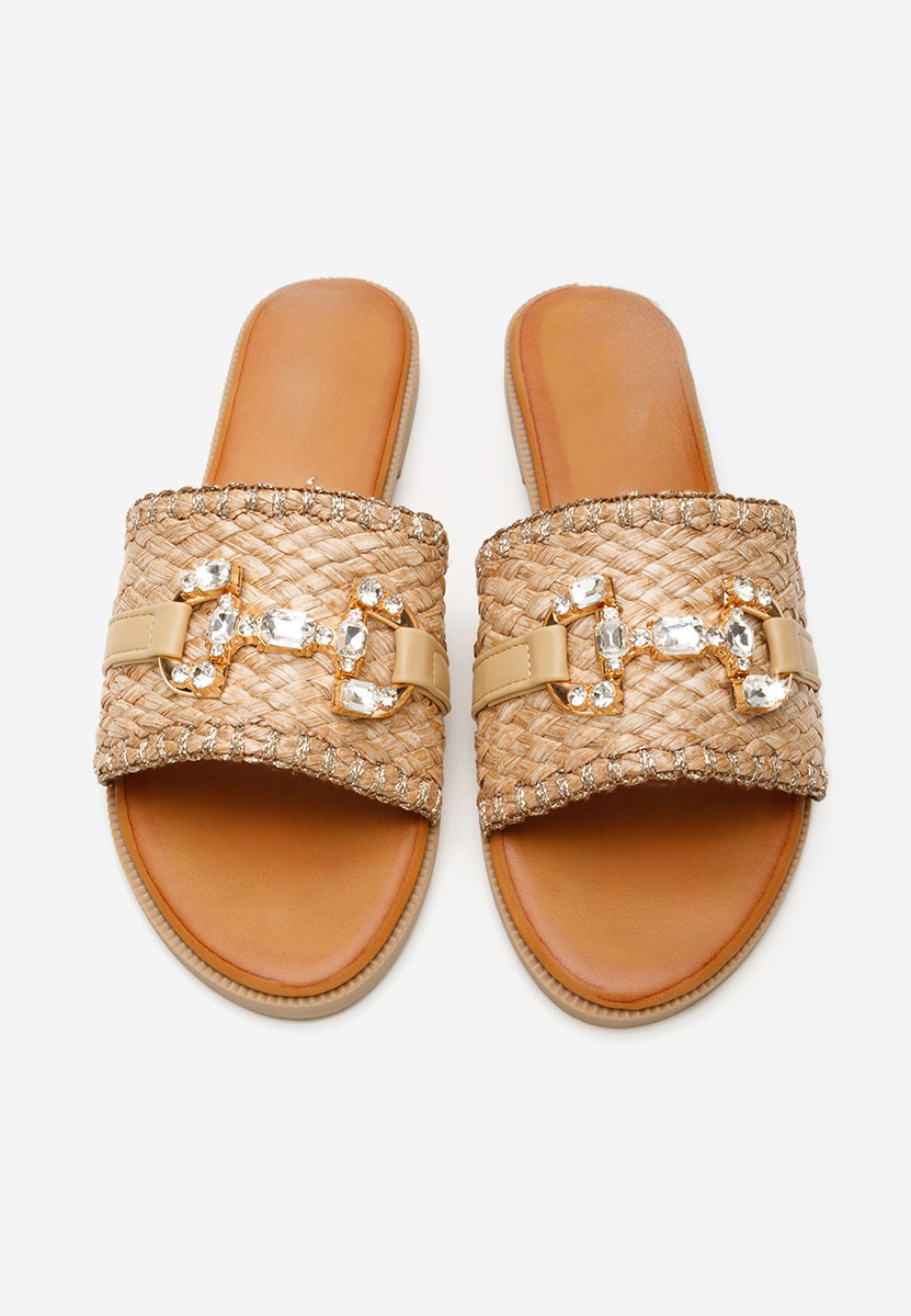 Mules plates femme beige Elysha