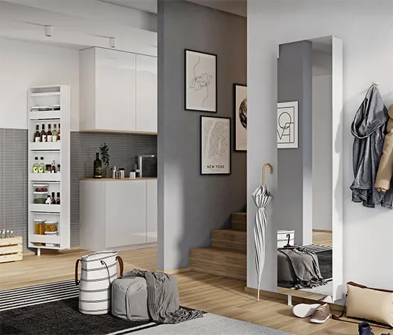 Drehschrank mit Ganzkörperspiegel