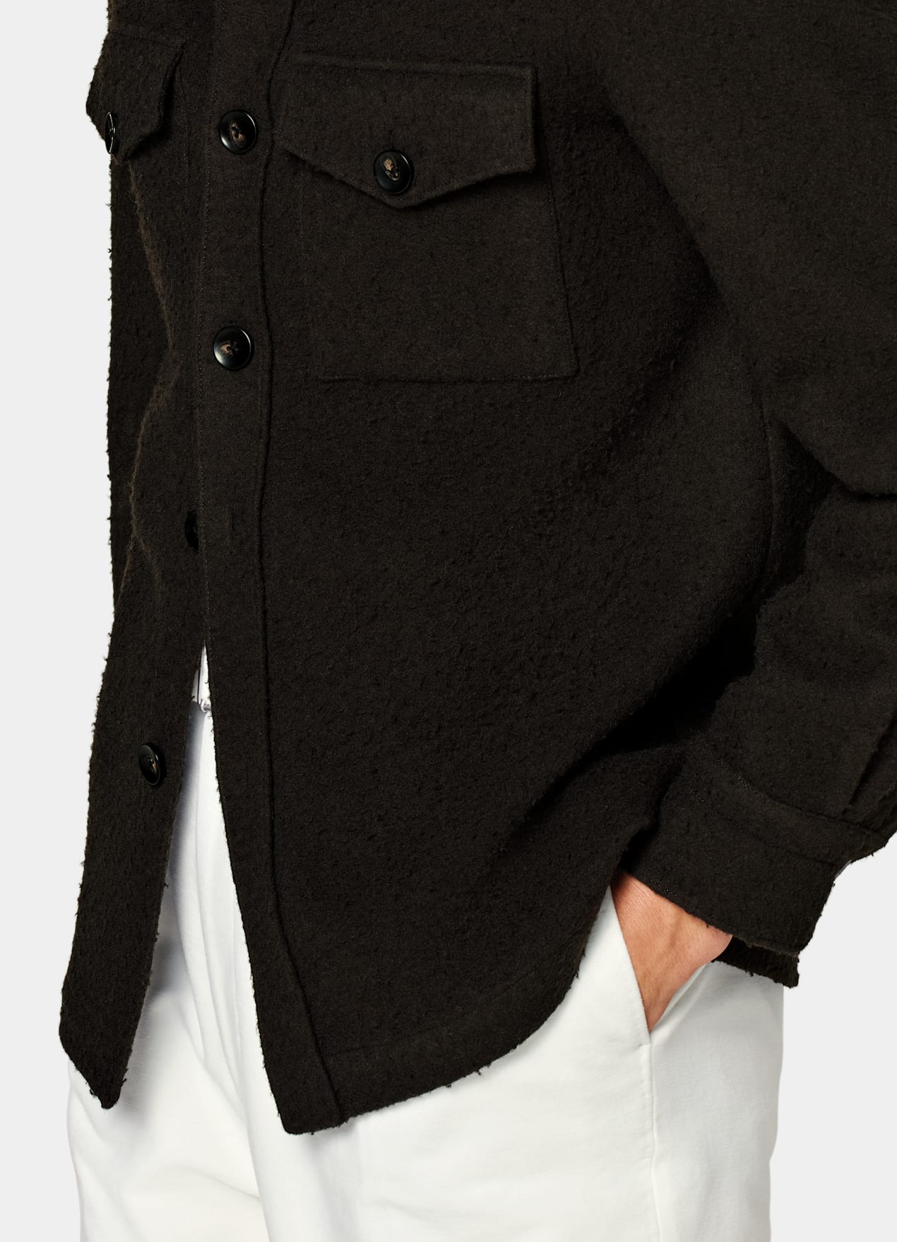 Veste chemise William marron foncé