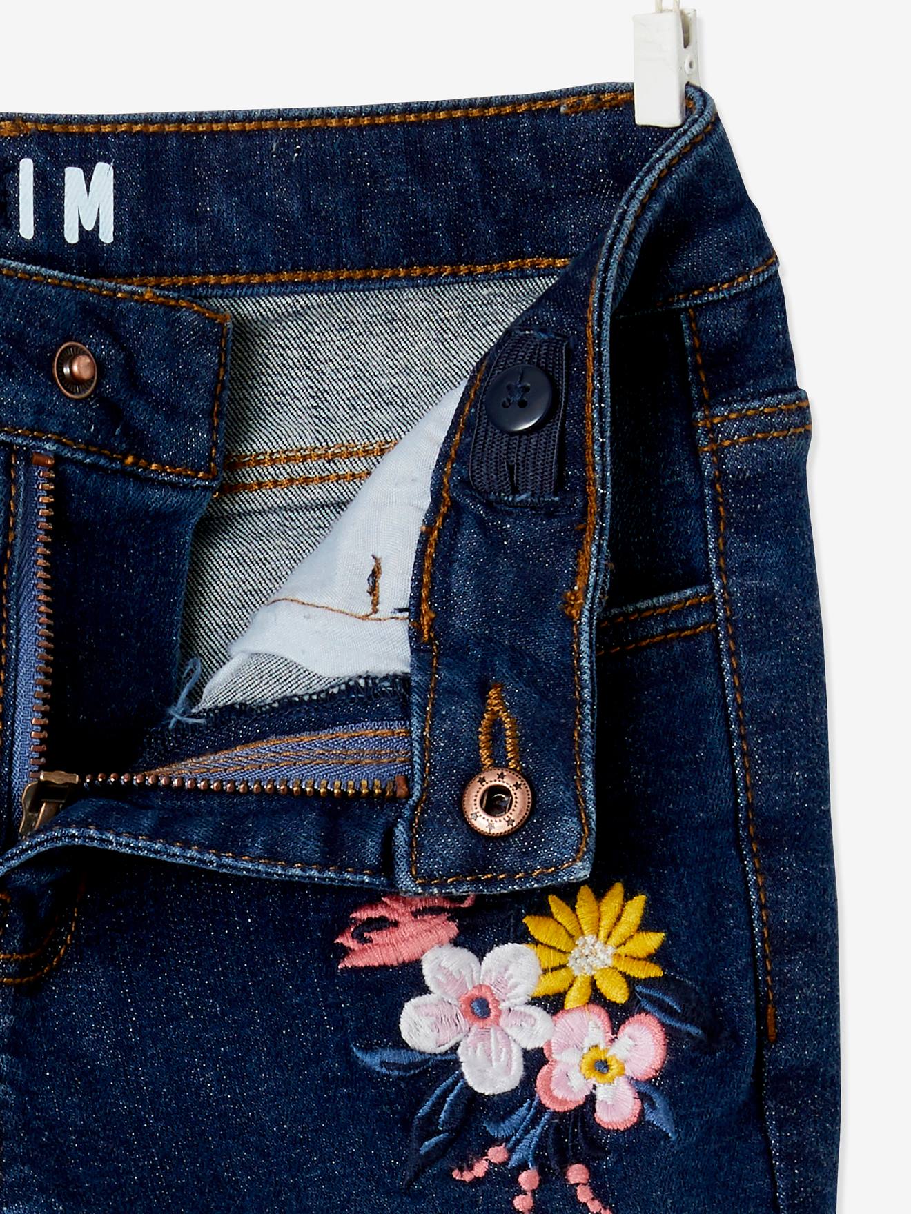 Calça jeans slim bordada 