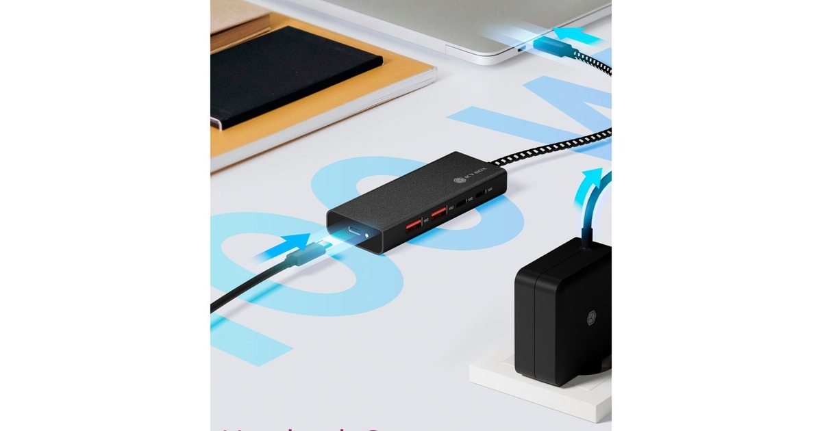 ICY BOXIB-HUB1436-CPD usb-hub  (Zwart, 2x USB-A, 2x USB-C)