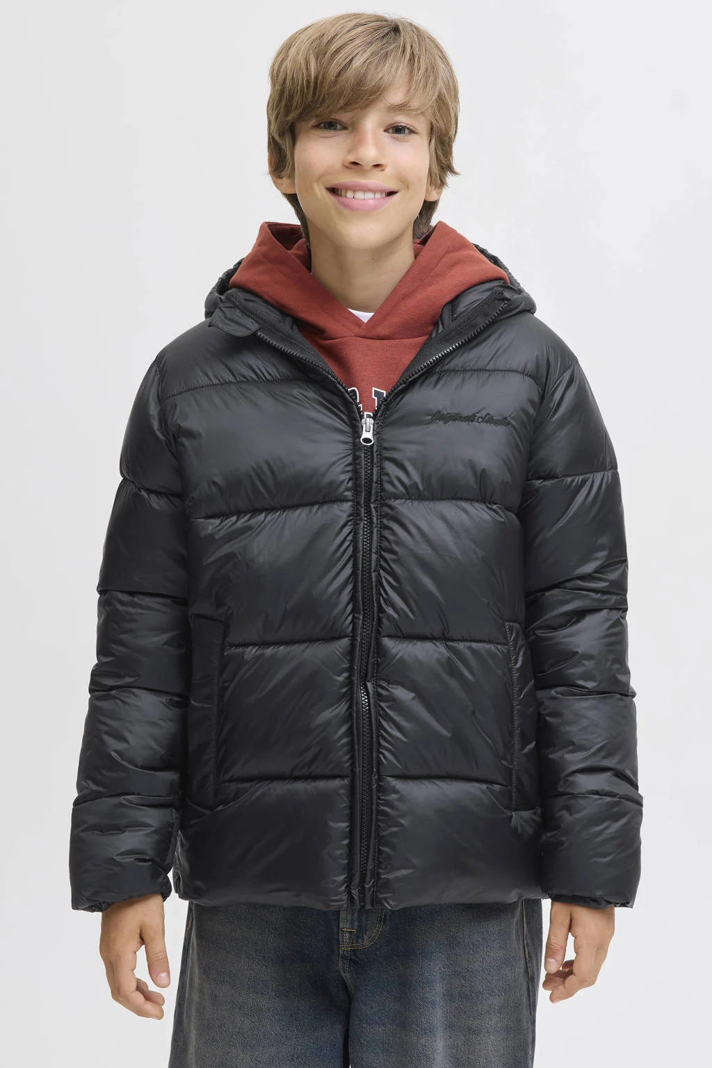 JACK & JONES JUNIOR gewatteerde jas zwart
