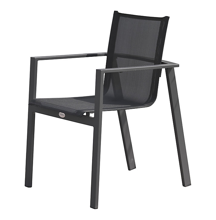 Fauteuil de jardin DCB Garden Miami en aluminium - Coloris gris anthracite - Hauteur 84 cm
