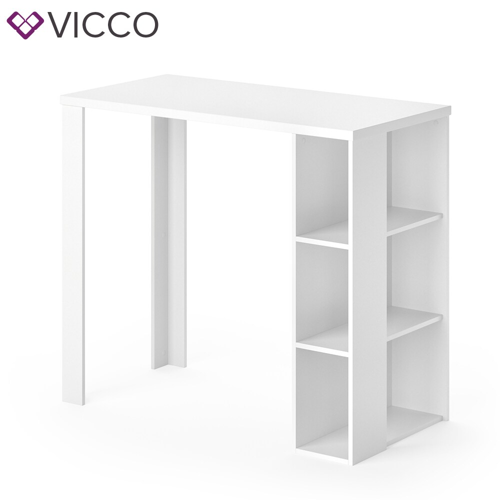 VICCO Bartisch NOEL Tresentisch Weiß Ablagefächer 120 x 105,6 x 60 cm
