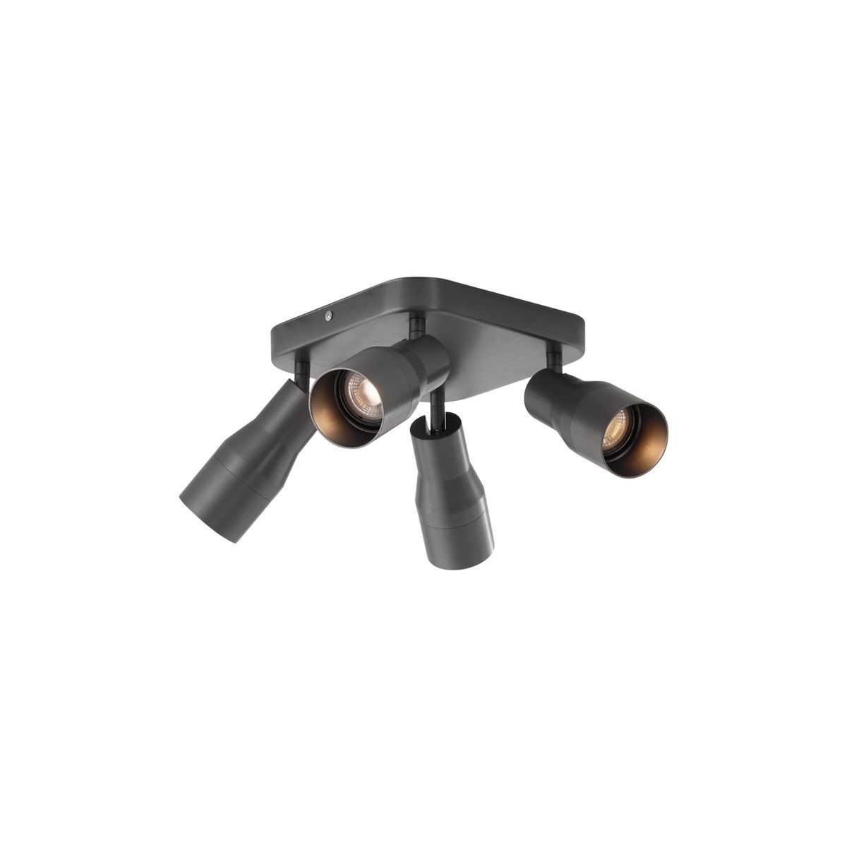 Plafondspot gunmetal GU10 50mm vierkant 4-lichts - Stanley