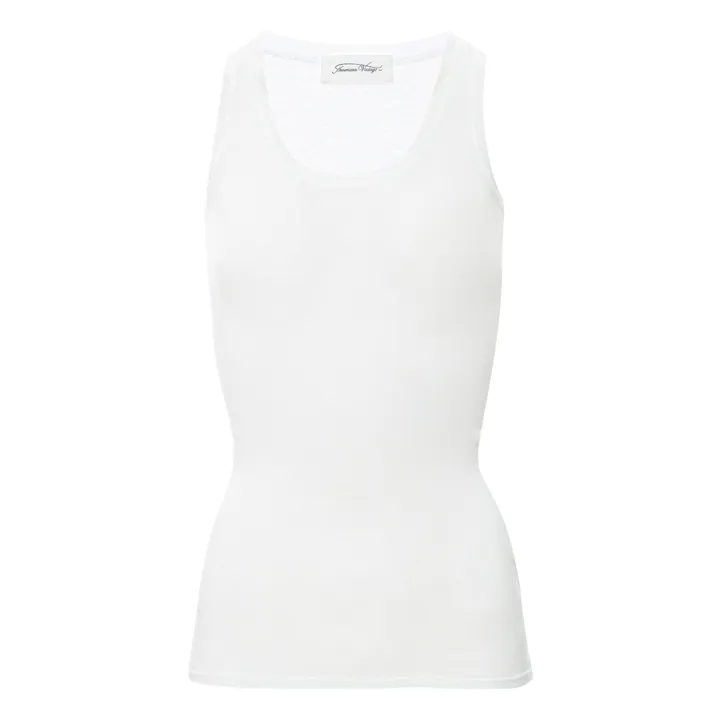American Vintage Débardeur Col Rond Massachusetts | Blanc