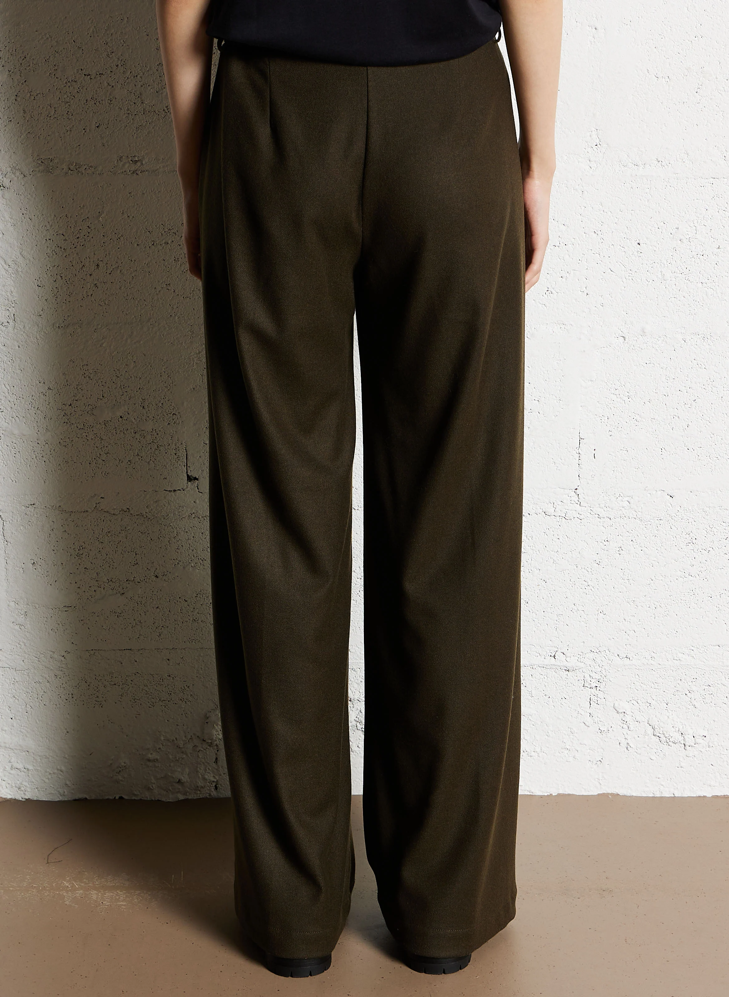 PAVANO - Pantalon large taille haute | Kaki