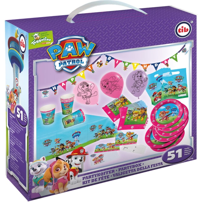 Paw Patrol - Partykoffer - für Mädchen - 51 tlg.
