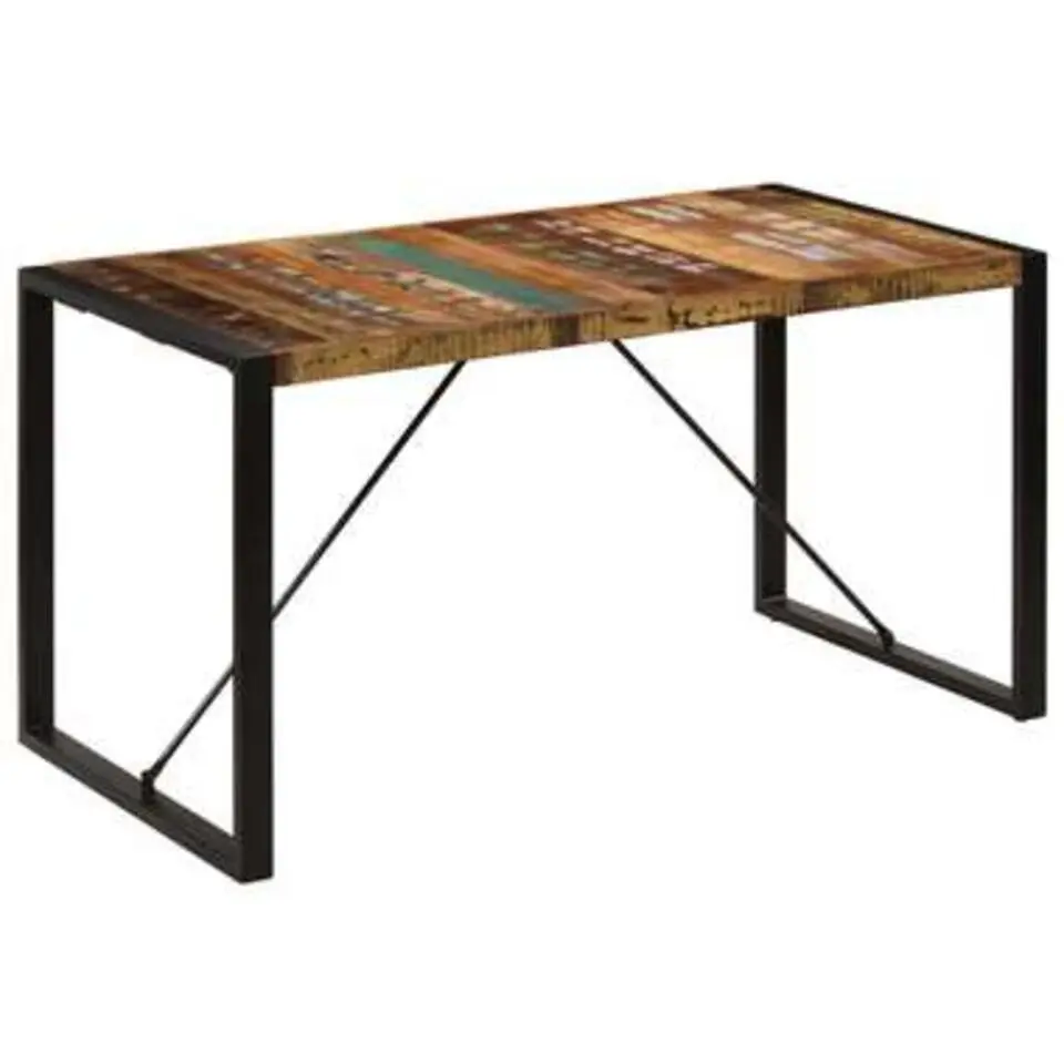 vidaXL Eettafel 140x70x75 cm massief gerecycled hout