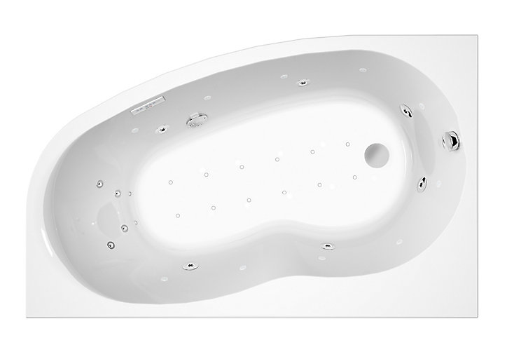 Baignoire balnéo asymétrique angle droit 160 x 100 cm Allibert Dolcea Elba Duo + tablier