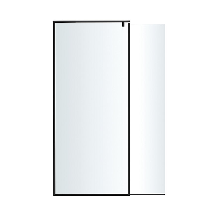 Paroi de douche walk in et volet GoodHome Ezili transparent profilé noir 80 + 38 cm