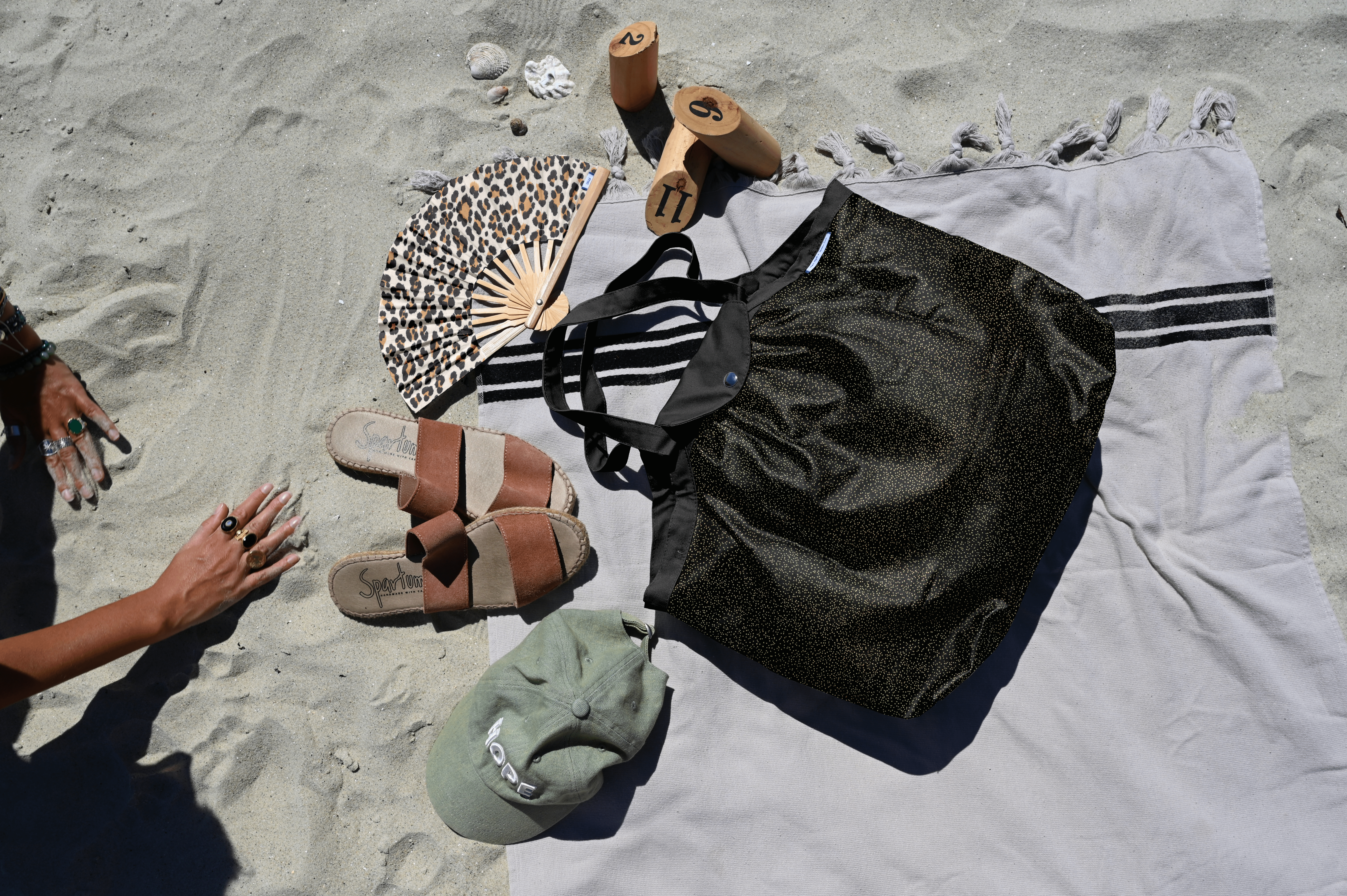 Sac Cabas Taille Moyenne Plissé Noir Pailleté