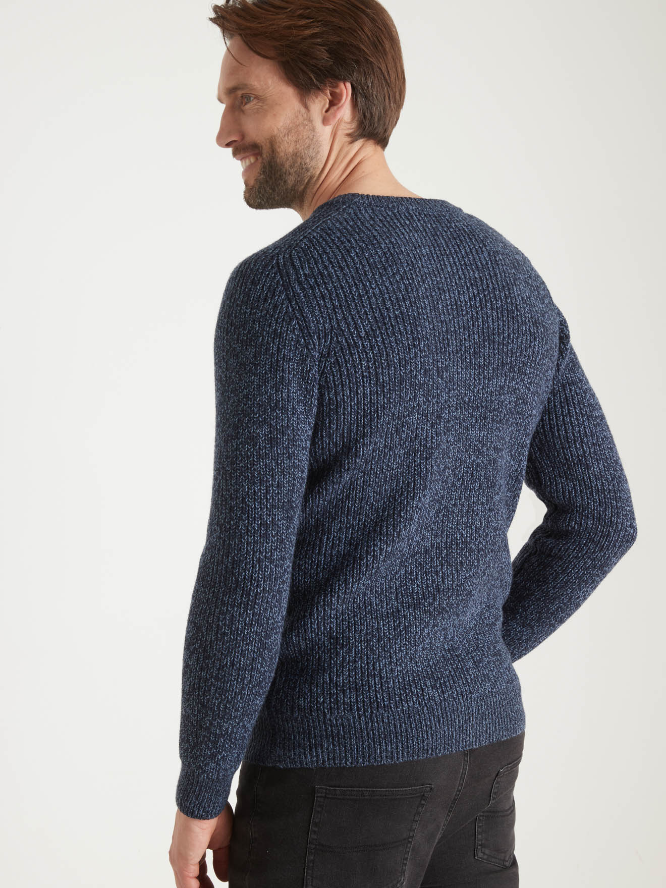 Pull encolure ronde en côtes anglaises