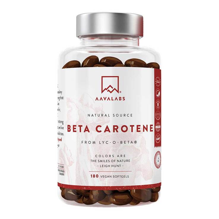 Aavalabs Beta Carotin Vitamin A vegan Weichkapseln, 180 St