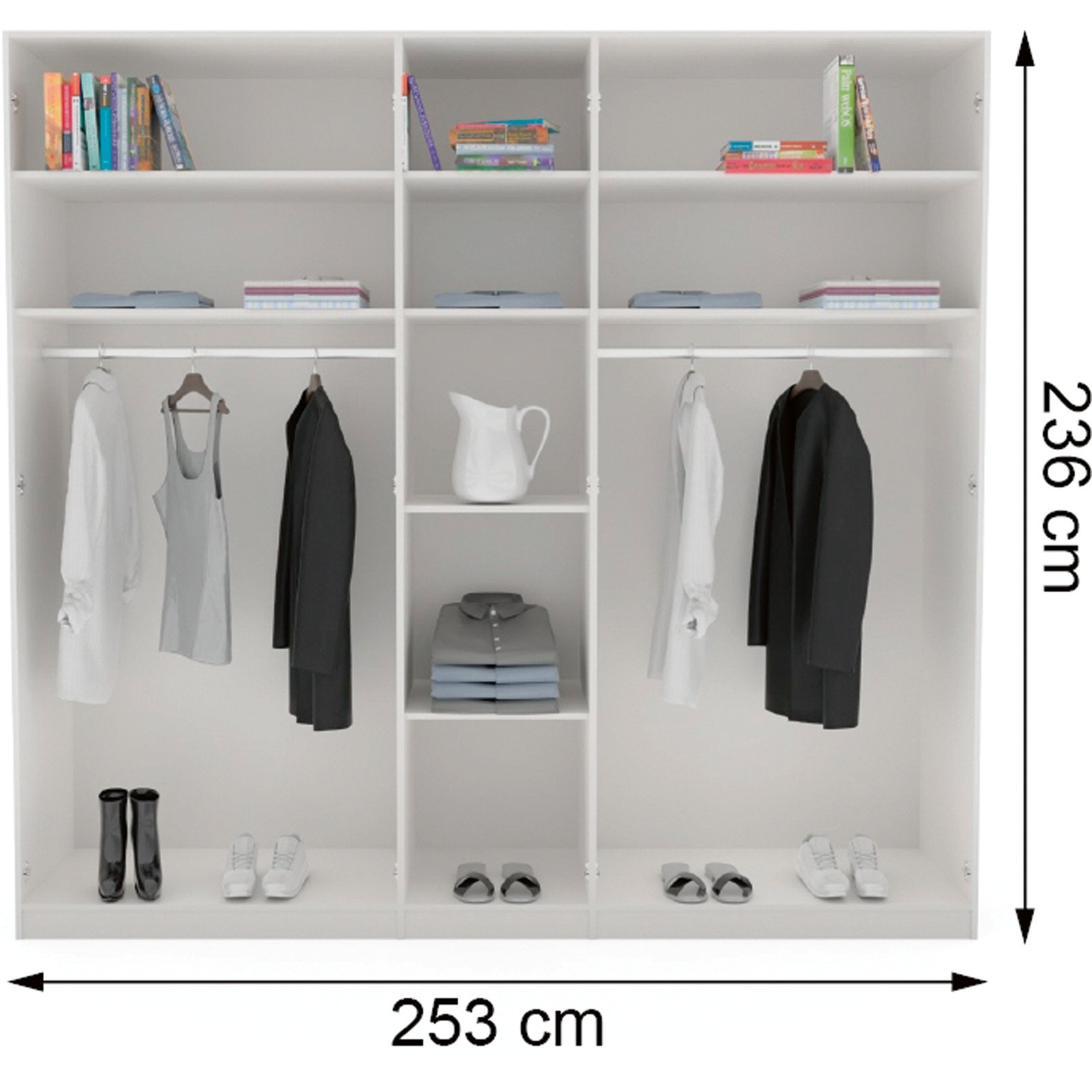Drehtürenschrank Schweizer 252.8 x 236 x 58.5 cm