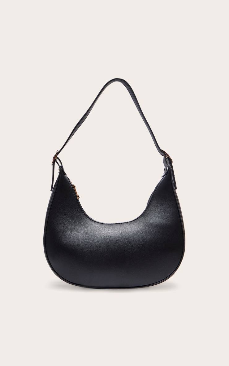 Noir Sac À Bandoulière En SYNTHÉTIQUE Forme Incurvée