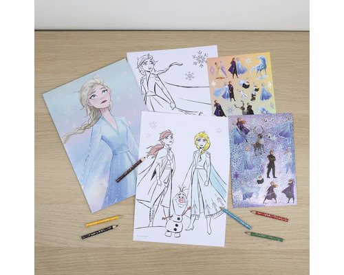 Frozen Kleurplezier: 2 Stickervellen, 6 Kleurpotloden