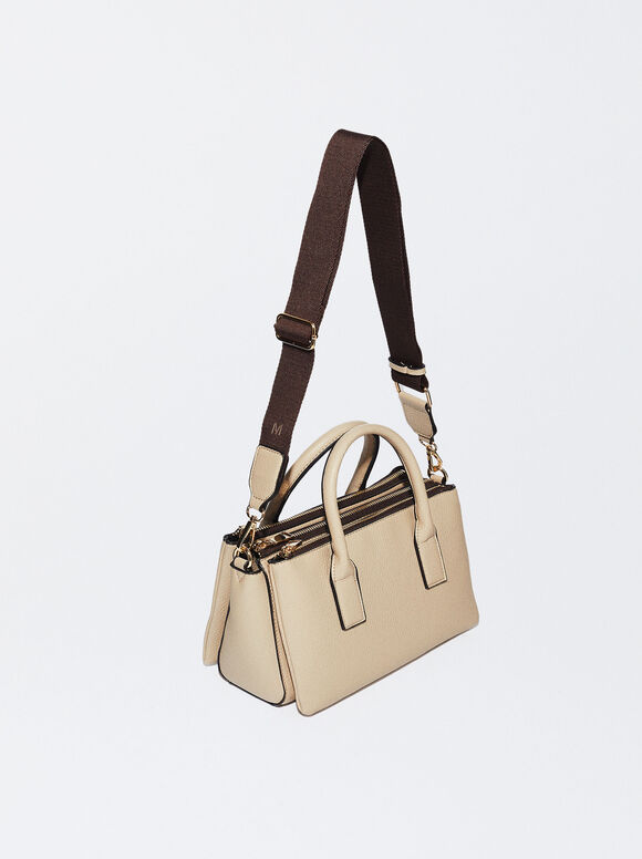 Bolsa tote personalizável com efeito de couro - Marrom