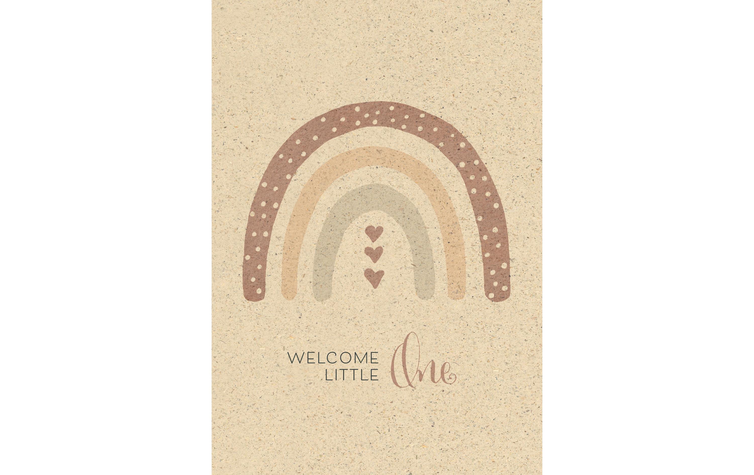 Glückwunschkarte Welcome little one 12.2 x 17.5 cmGraspapierkarte