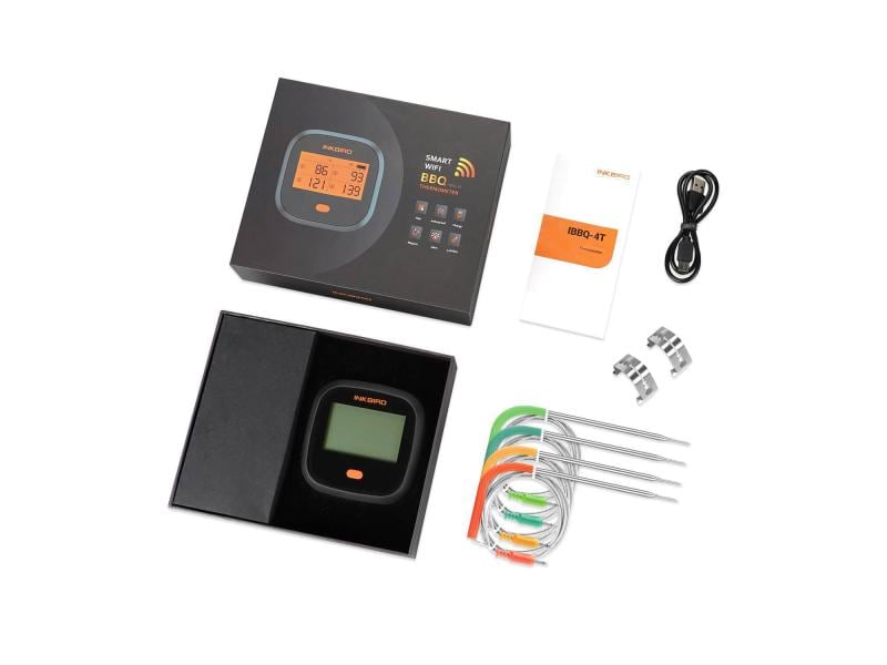 Inkbird Fleischthermometer IBBQ-4T WiFi Drahtloses, App-kompatibles Fleischthermometer