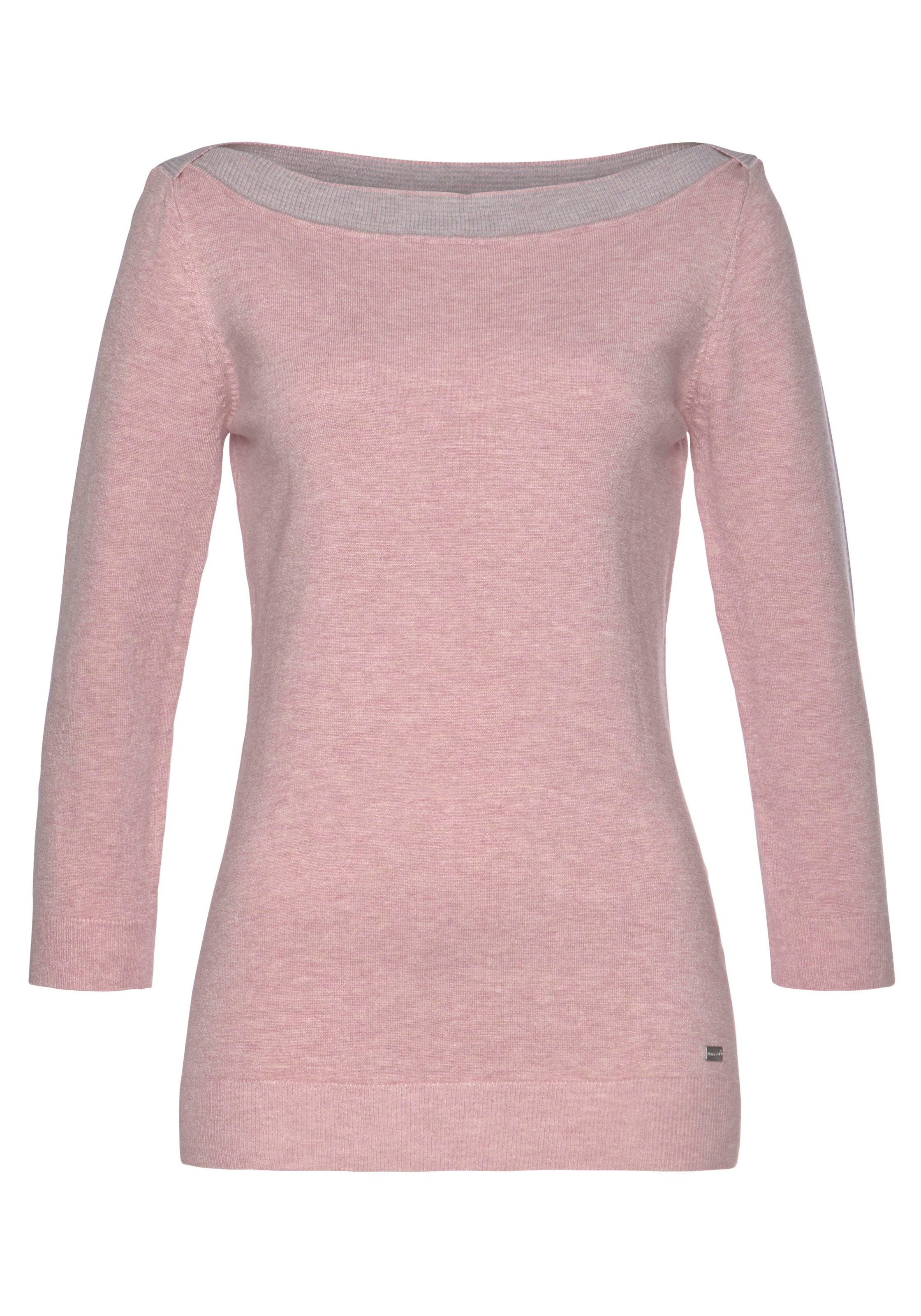 Laura Scott Strickpullover , mit farblich fein abgesetzten U-Boot Ausschnitt