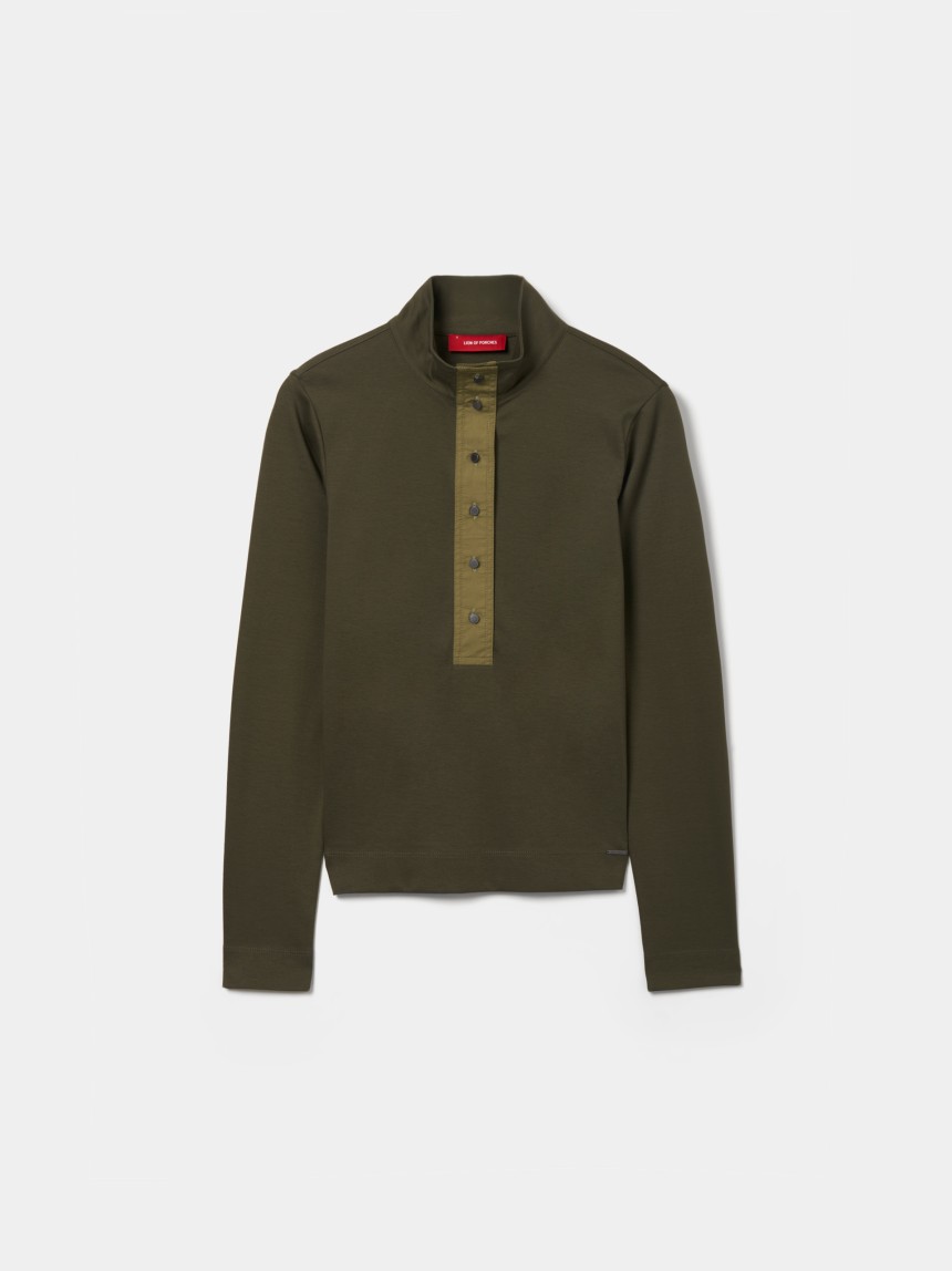 Camisola de gola alta em algodão