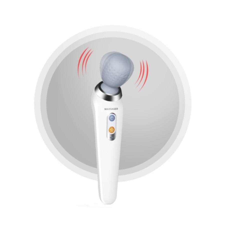 Elektrisches USB Hand Massagegerät zur Entspannung mit 5 Modi (1000mAh) - Weiss / Grau