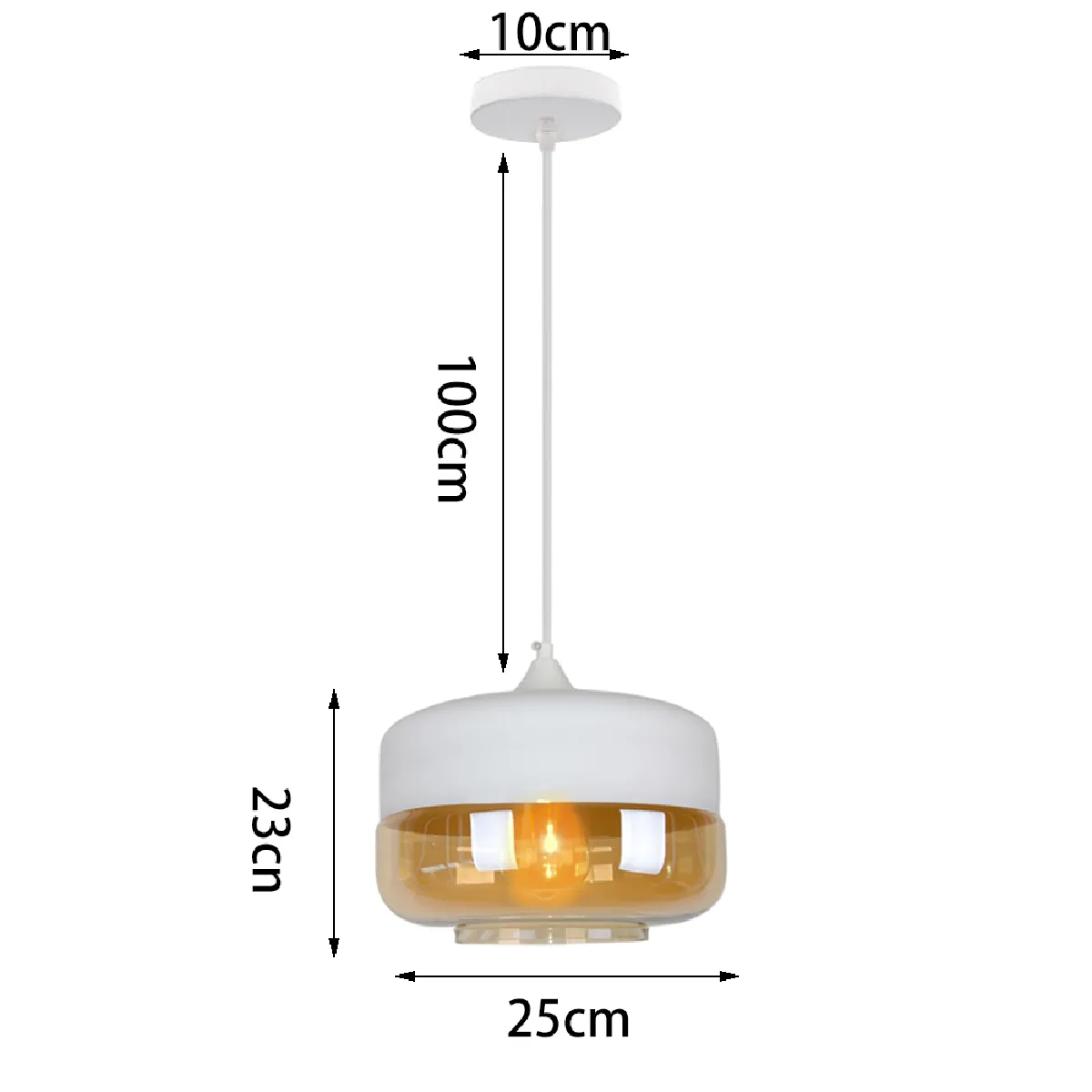 Stoex Lampe À Suspension Rétro Vintage Plafonnier en Verre Suspension Luminaire Moderne Blanc Pour Salon, Loft, Cuisine