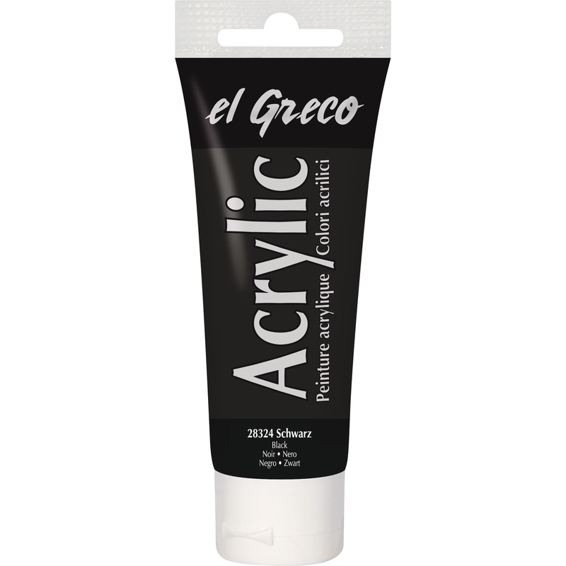 KREUL el Greco Acrylfarbe, 75 ml, schwarz, 1 Stück