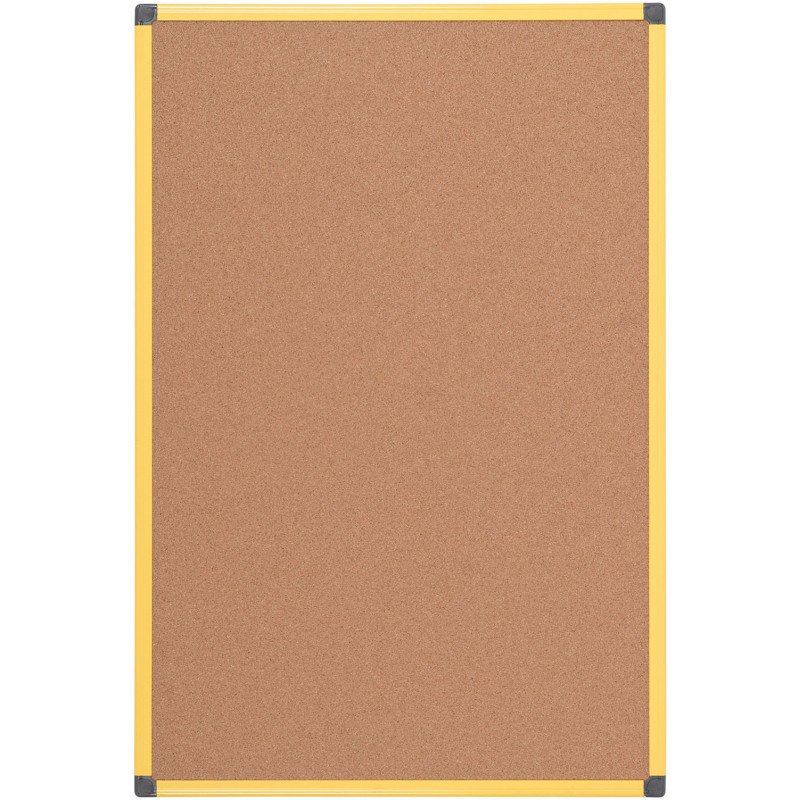 Tableau liege Ultrabrite industriel cadre jaune 180 x 90 cm Bi-Office