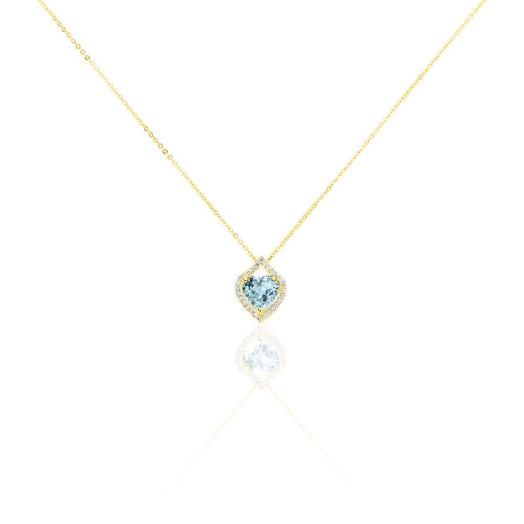 Collier Rosaline Or Jaune Topaze Et Oxyde De Zirconium