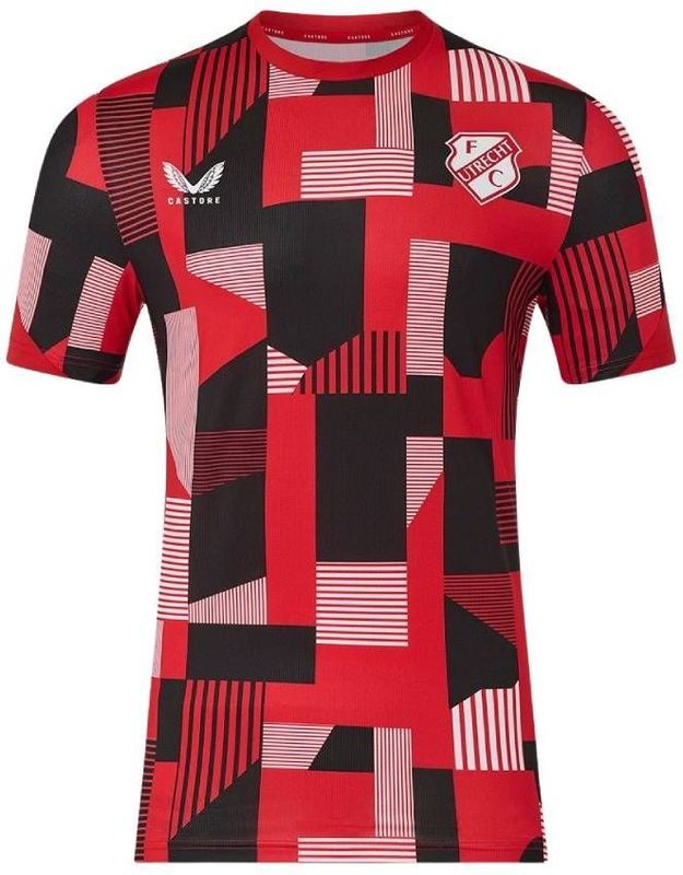 Castore - FC Utrecht Pre-Match Trainingsshirt - Rood Antraciet Wit