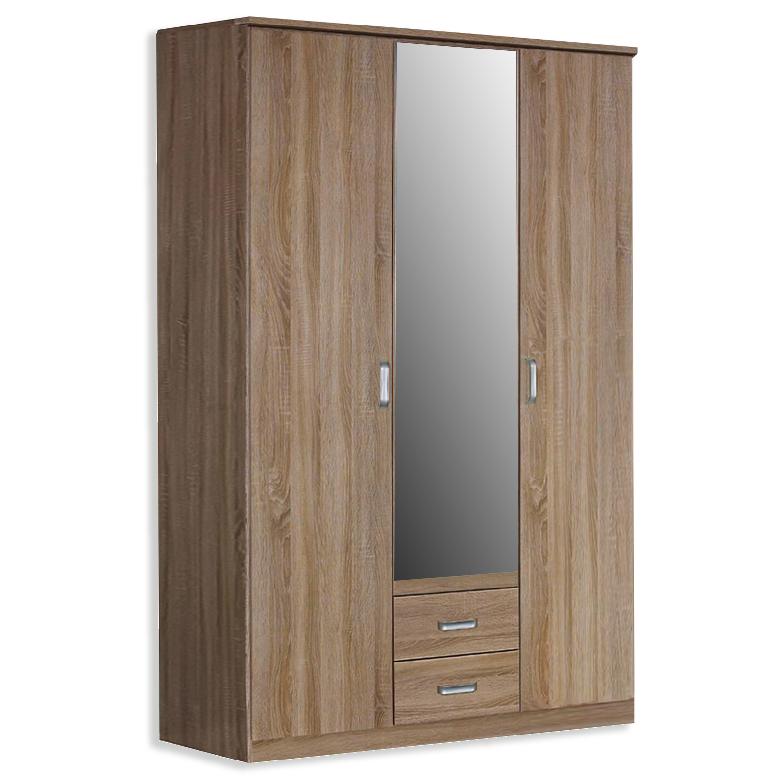 Drehtürenschrank - Sonoma Eiche - Spiegel - 136 cm