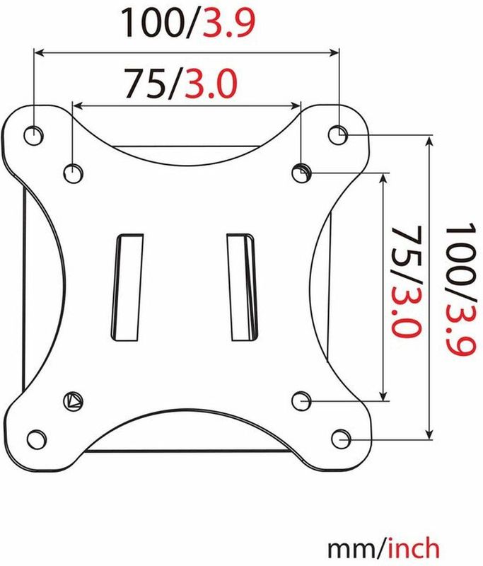 DIGITUS Wandhouder - LCD/LED Beeldschermen - Zwart - Max. Belasting 18 kg