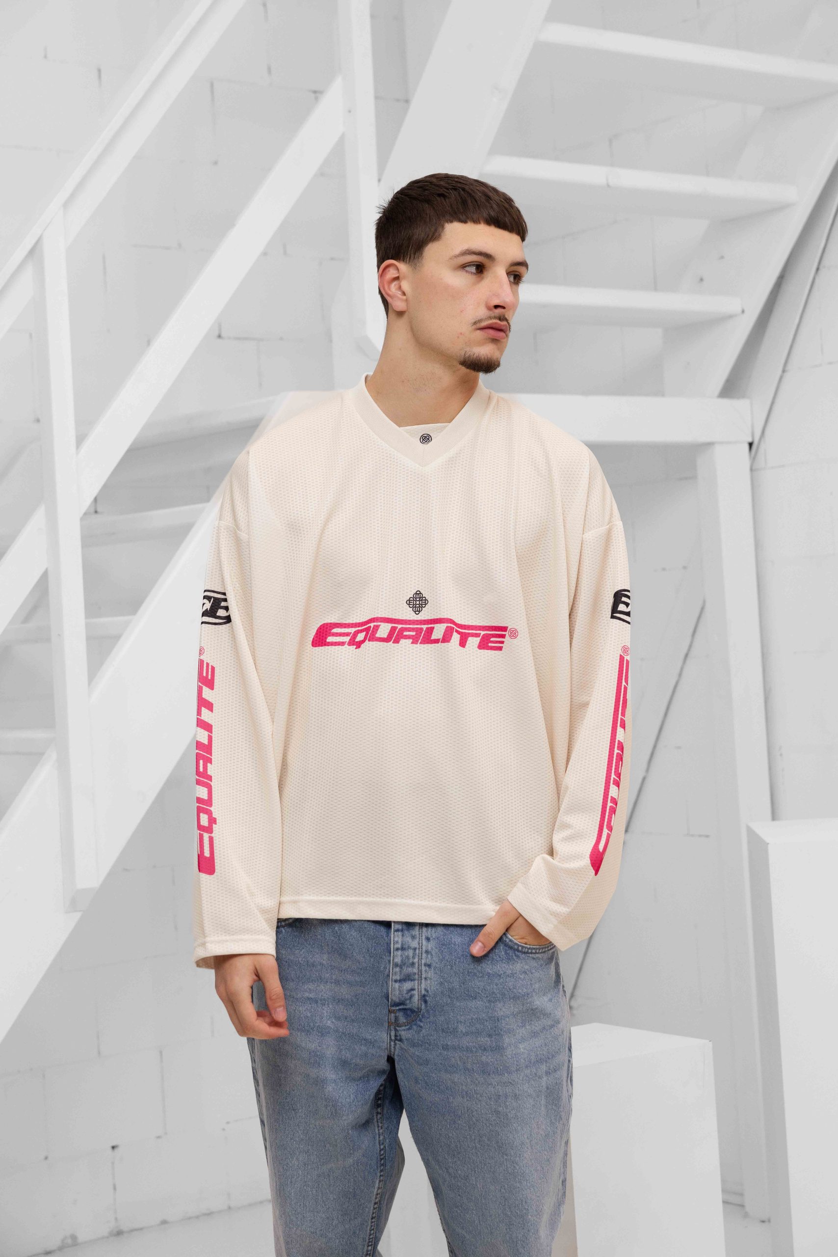 Equalité Arena Longsleeve Jersey Heren Gebroken Wit