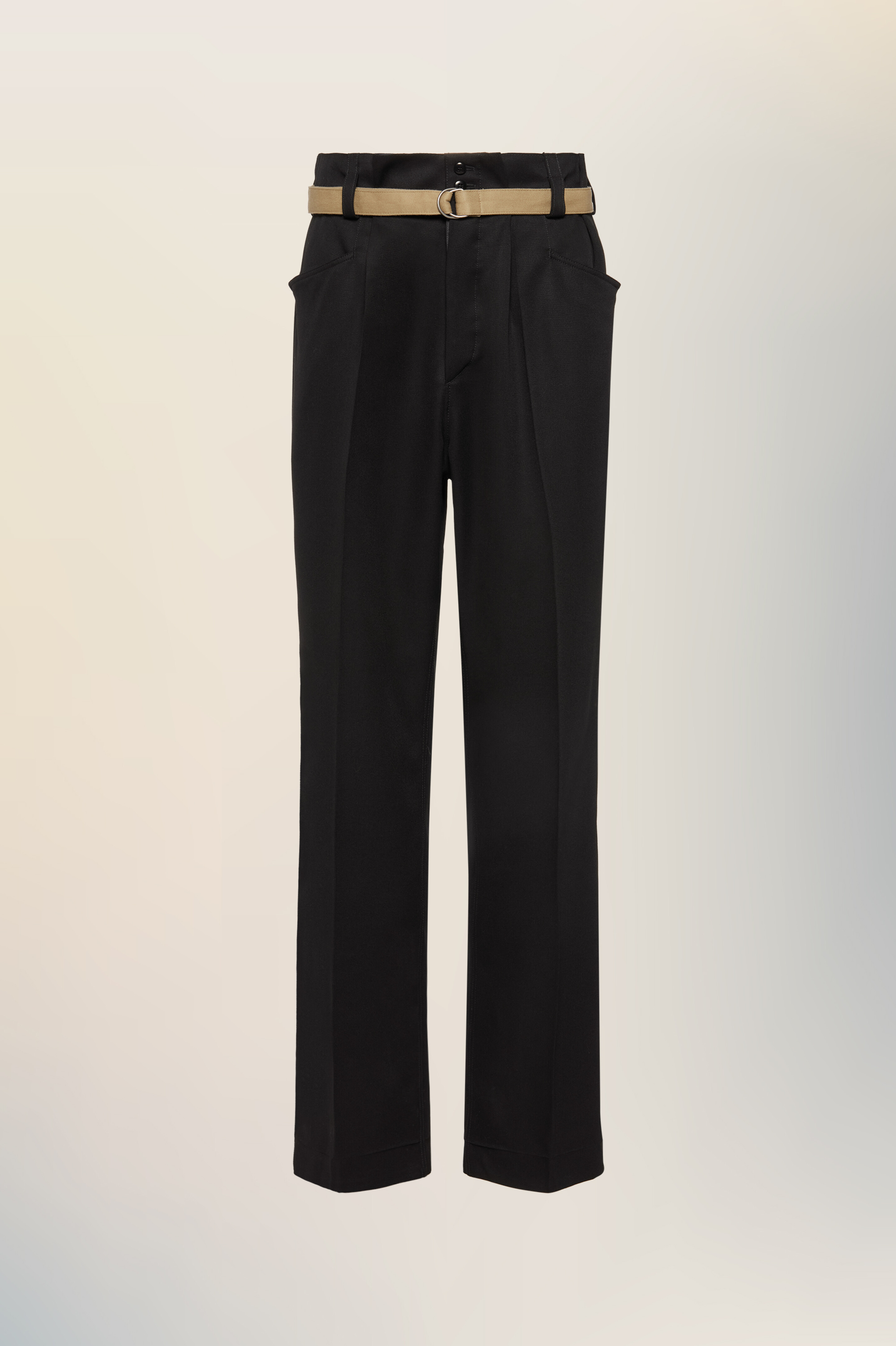 Pantalon en laine minimal noir pour homme