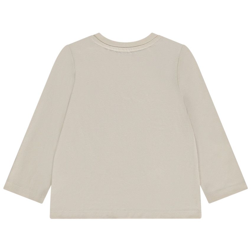 T-shirt manches longues en jersey print en relief pour bébé garçon - Ecru