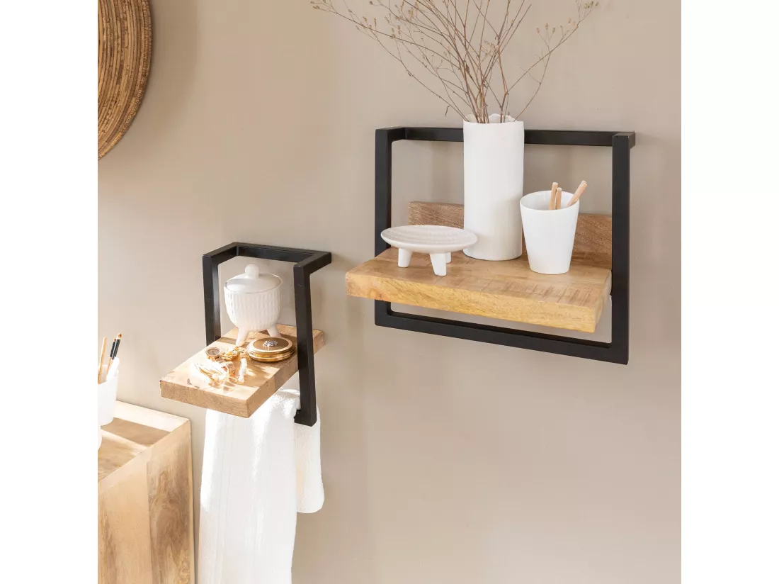 Etagère murale en bois de manguier moyen modèle Joie